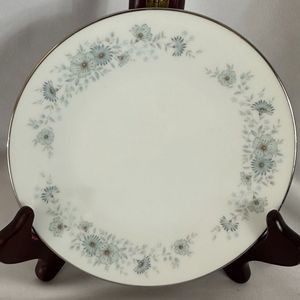 Noritake Porcelain China 6716 INVERNESS Platinum Vintage Japan Blue BREAD PLATE